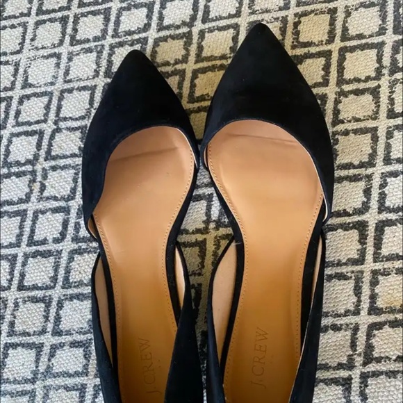 J.Crew Black Suede Flats - size 11 - Picture 1 of 2